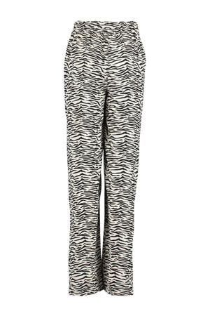 wide leg broek Phine CG met zebraprint zwart/wit