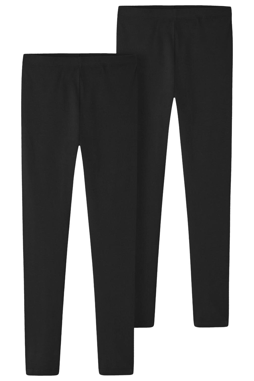 Set van 2 zwarte meisjes NAME IT KIDS legging van stretchkatoen met slim fit, regular waist en effen