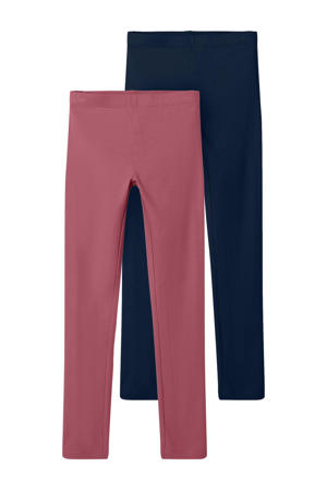 legging - donkerroze/zwart (set van 2)
