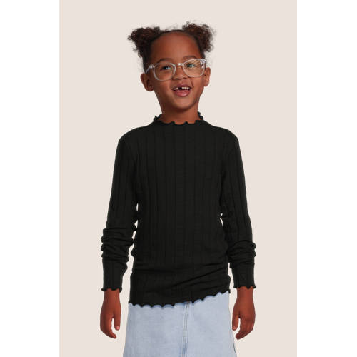 NAME IT KIDS ribgebreide longsleeve NKFNOLINE zwart afbeelding