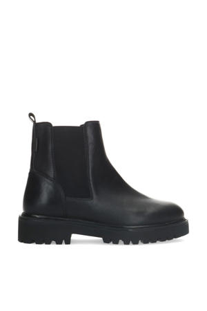 leren enkelboots zwart