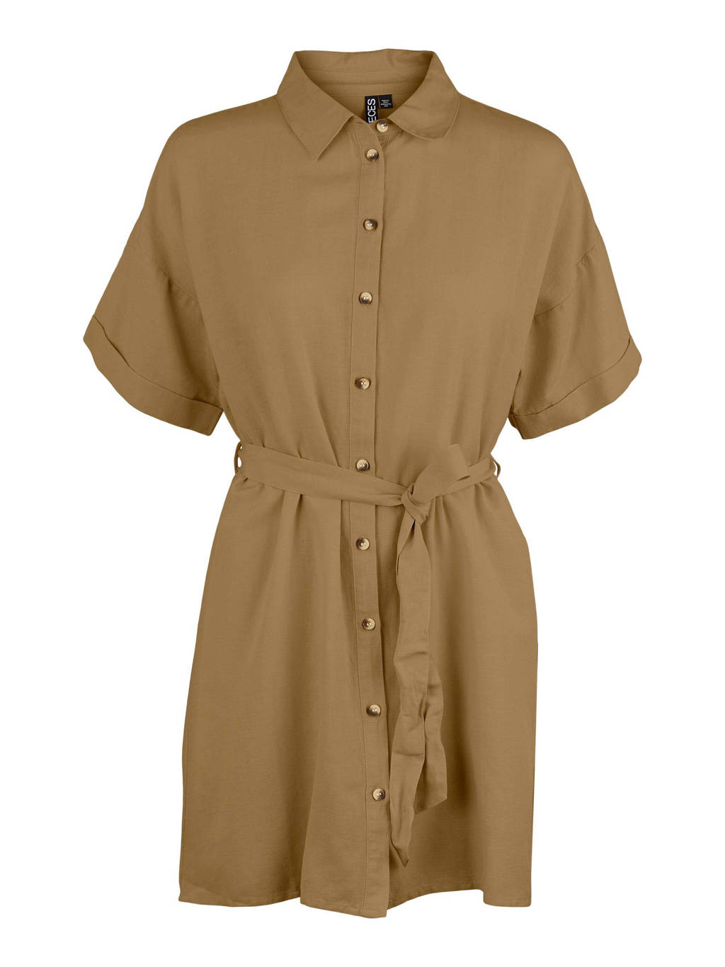 PIECES Curve blousejurk PCSUNNA met ceintuur kaki
