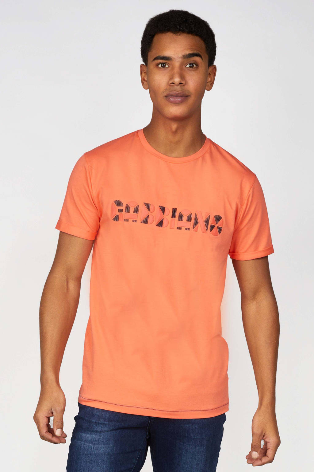 GABBIANO T-shirt met printopdruk koraalrood