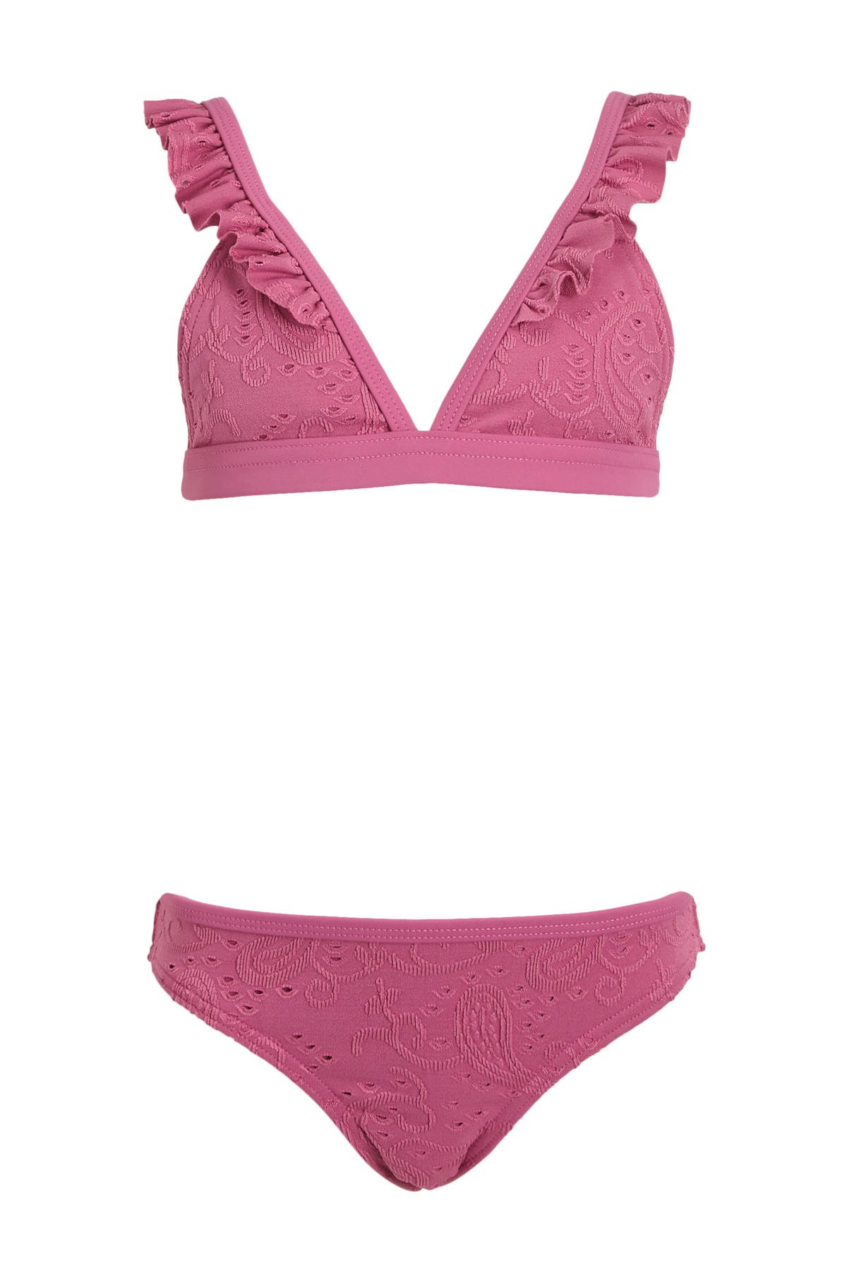 binair Billy Noord West BEACHWAVE broderie anglaise triangel bikini roze | wehkamp