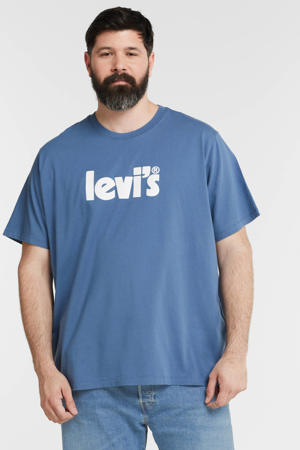 T-shirt Plus Size met logo blauw