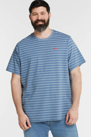 gestreept T-shirt Plus Size blauw