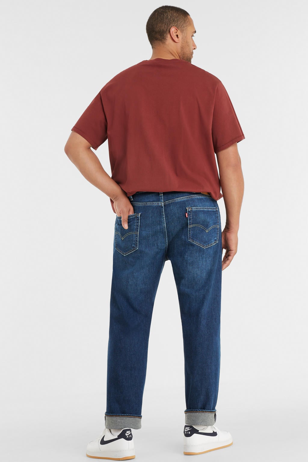 Levi's Big and Tall 502 tapered fit jeans Plus Size dark indigo