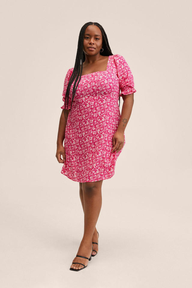 ten tweede Kwadrant Heb geleerd Mango gebloemde A-lijn jurk roze | wehkamp