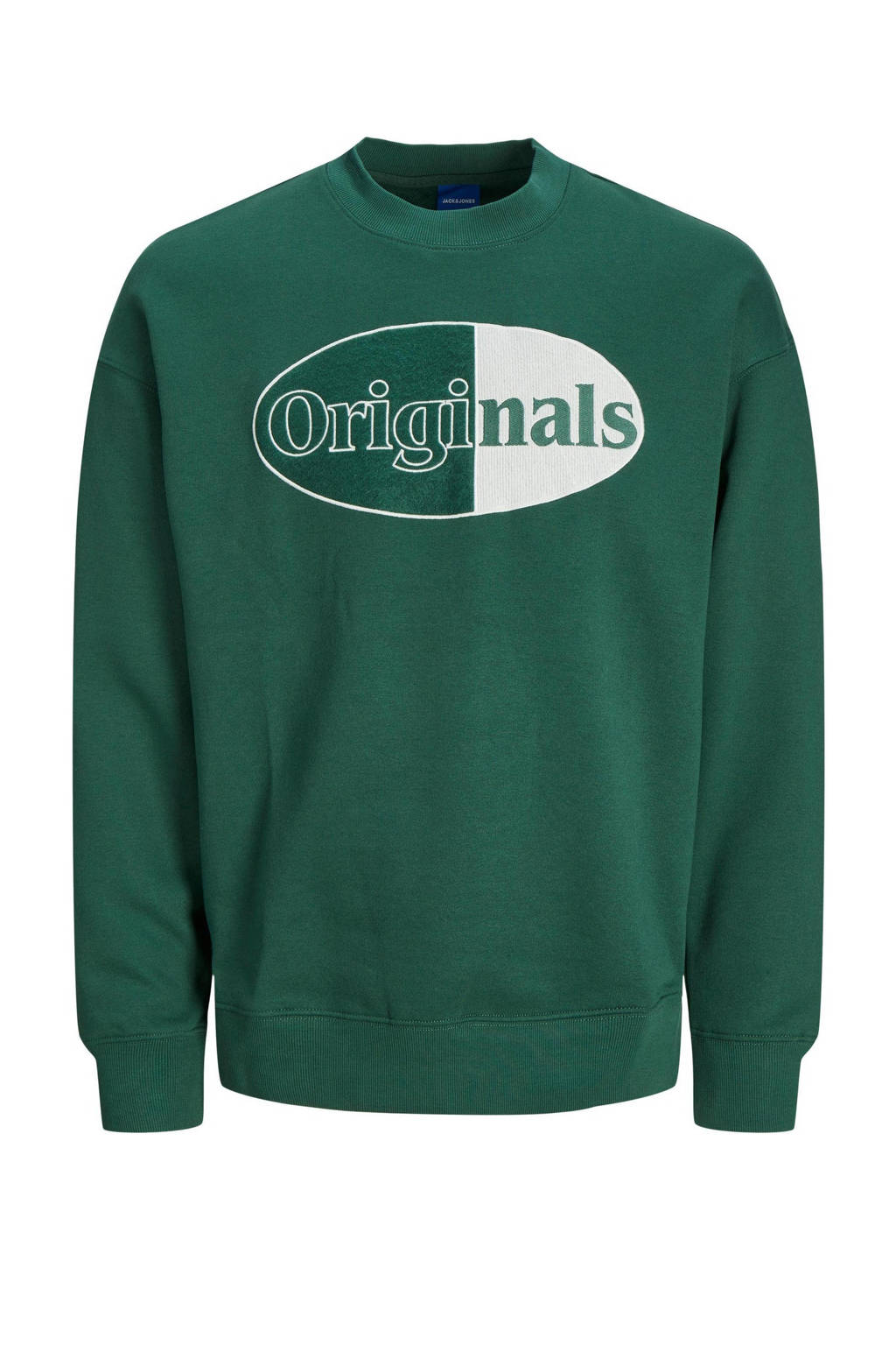 JACK & JONES JUNIOR sweater JORRIVERSIDE met printopdruk groen/ecru