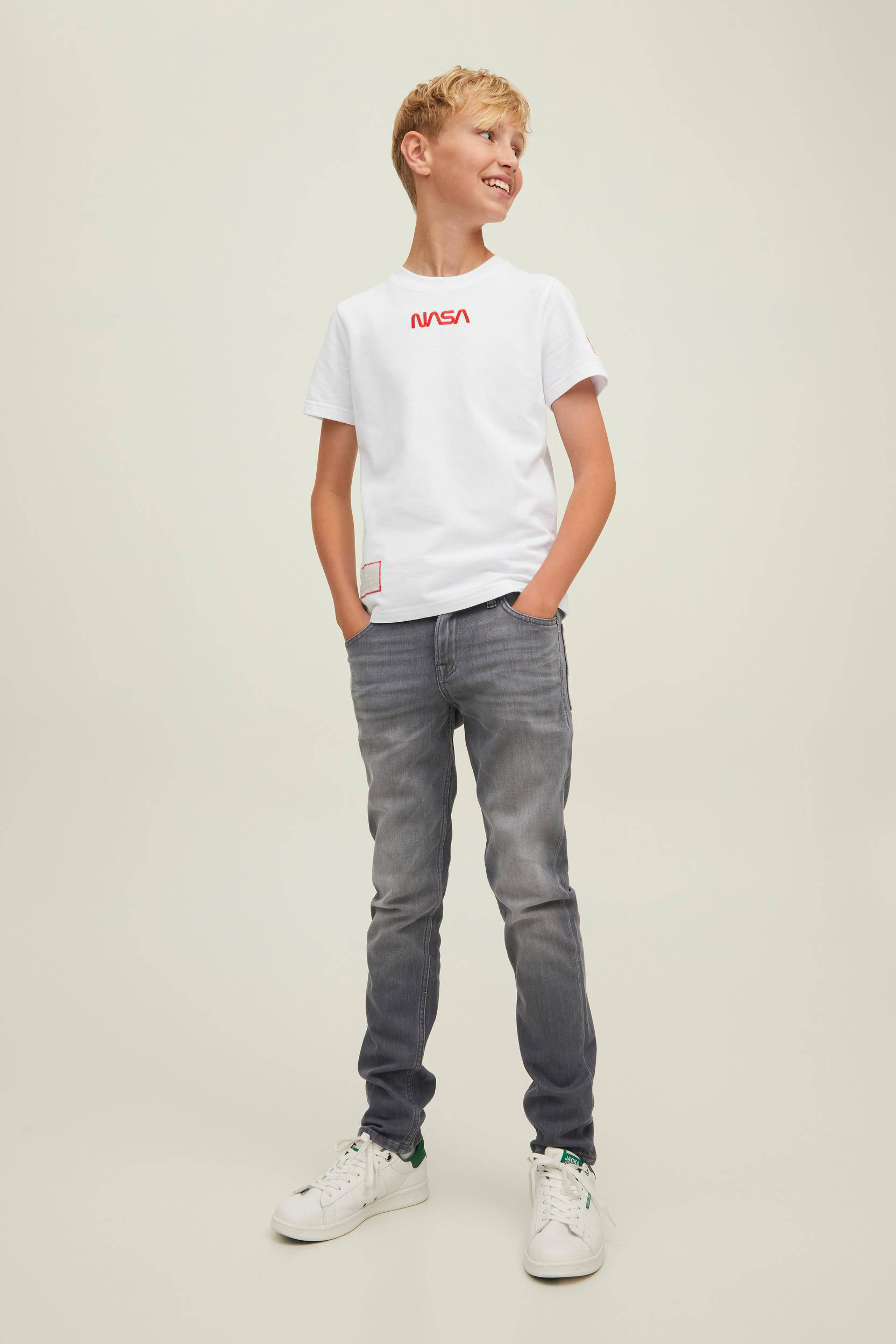 JACK JONES JUNIOR slim fit jeans JJGLENN grey denim wehkamp