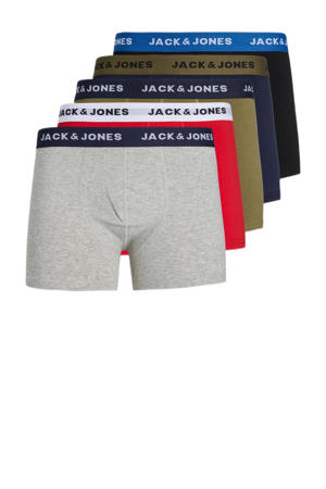   boxershort JACMARTY - set van 5 rood/grijs melange/groen