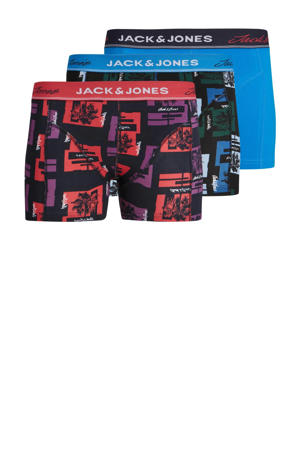   boxershort JACLEAVES - set van 3 rood/zwart/blauw