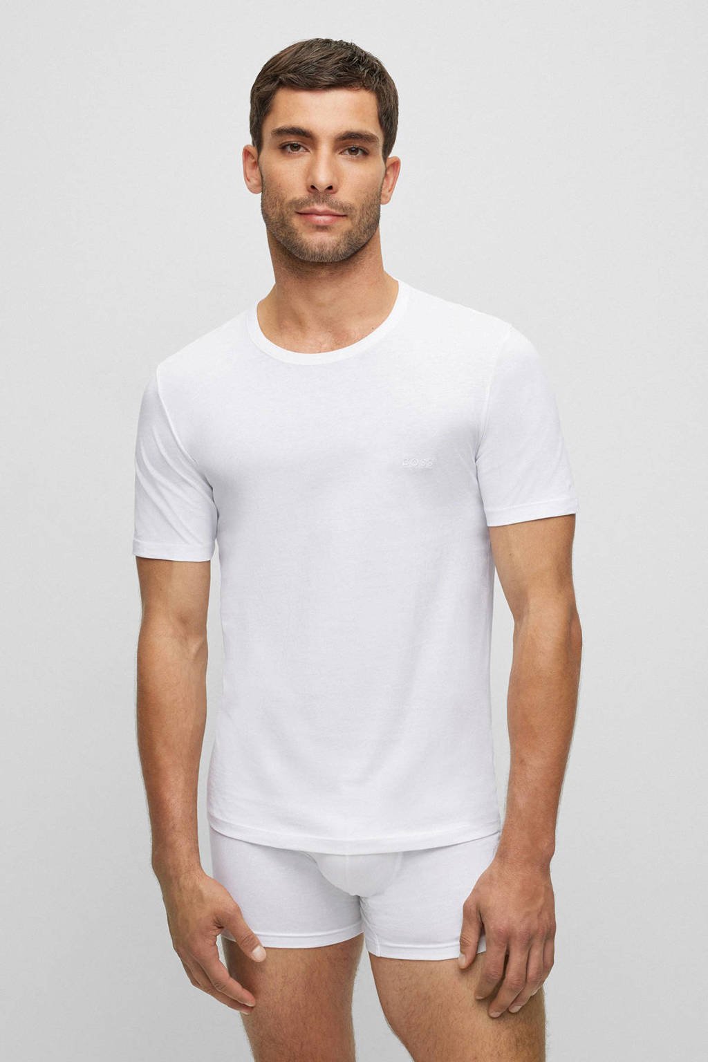 BOSS ondershirt (set van 3) wit