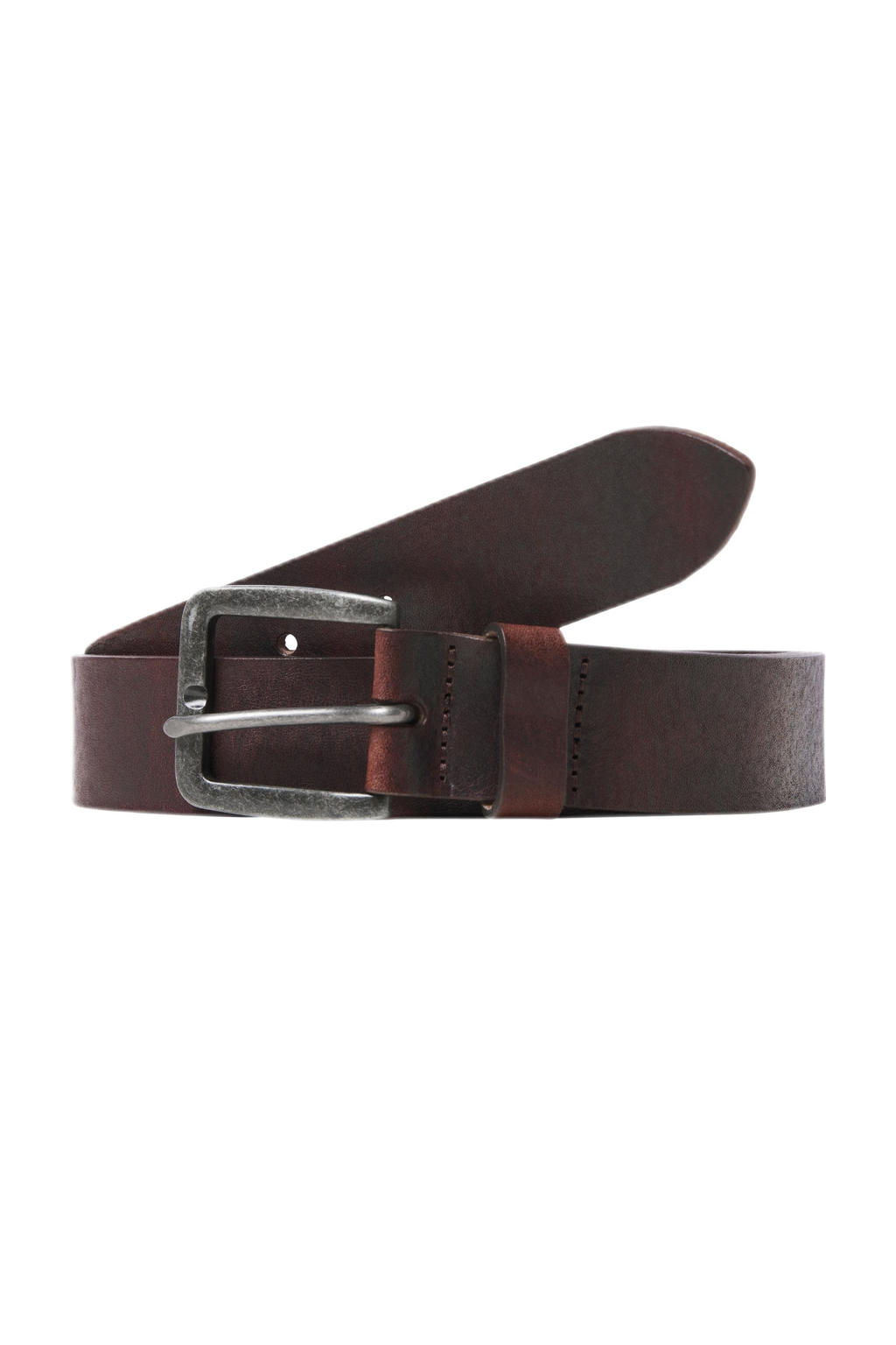JACK & JONES leren riem JACVICTOR donkerbruin