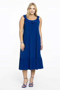 Yoek A-lijn jurk DOLCE van travelstof blauw