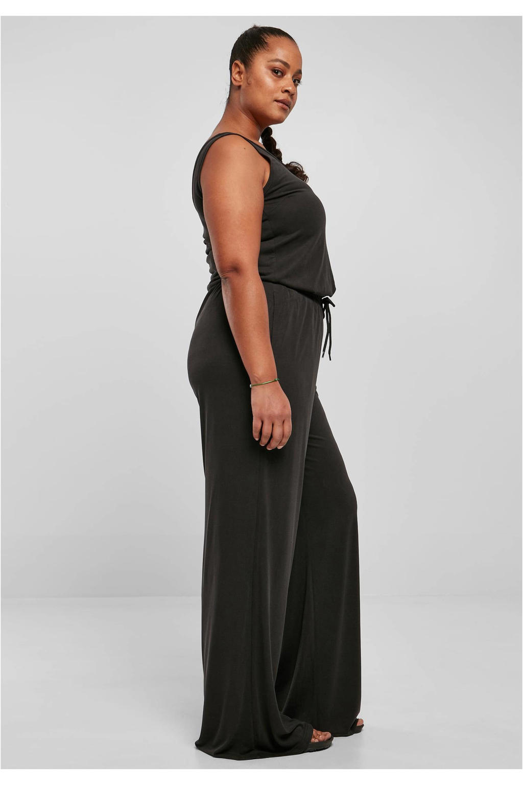 Urban Classics Curvy jumpsuit zwart wehkamp