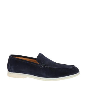   suède loafers donkerblauw