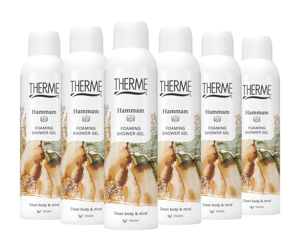 Therme Hammam schuimende douchegel - 6 x 200 ml - voordeelverpakking