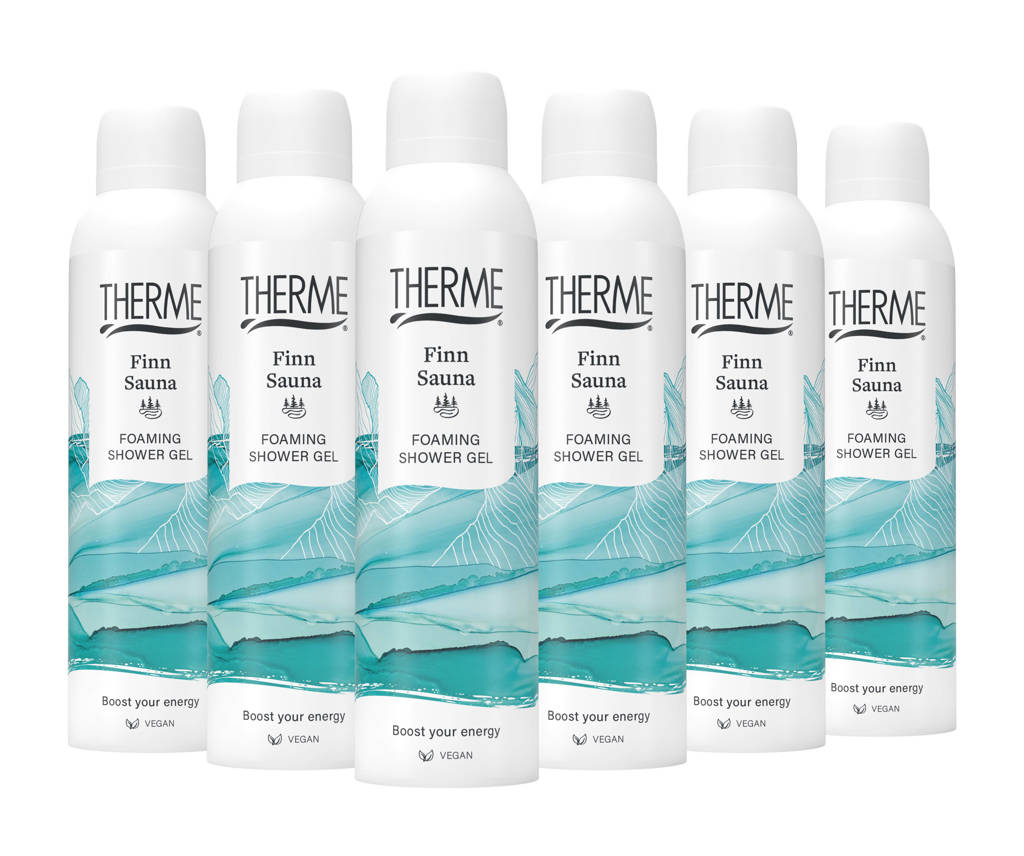 Therme Finn Sauna schuimende douchegel - 6 x 200 ml - voordeelverpakking