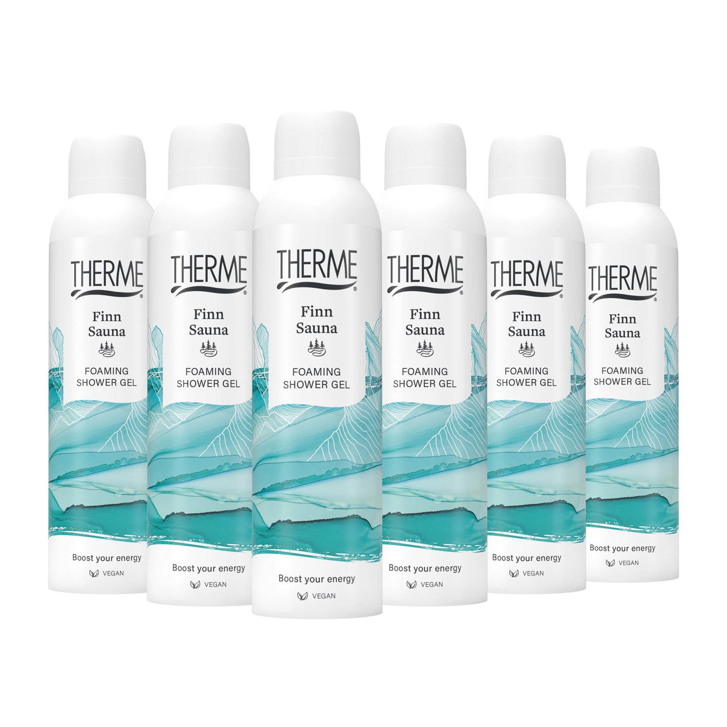 Therme Finn Sauna schuimende douchegel 6 x 200 ml voordeelverpakking