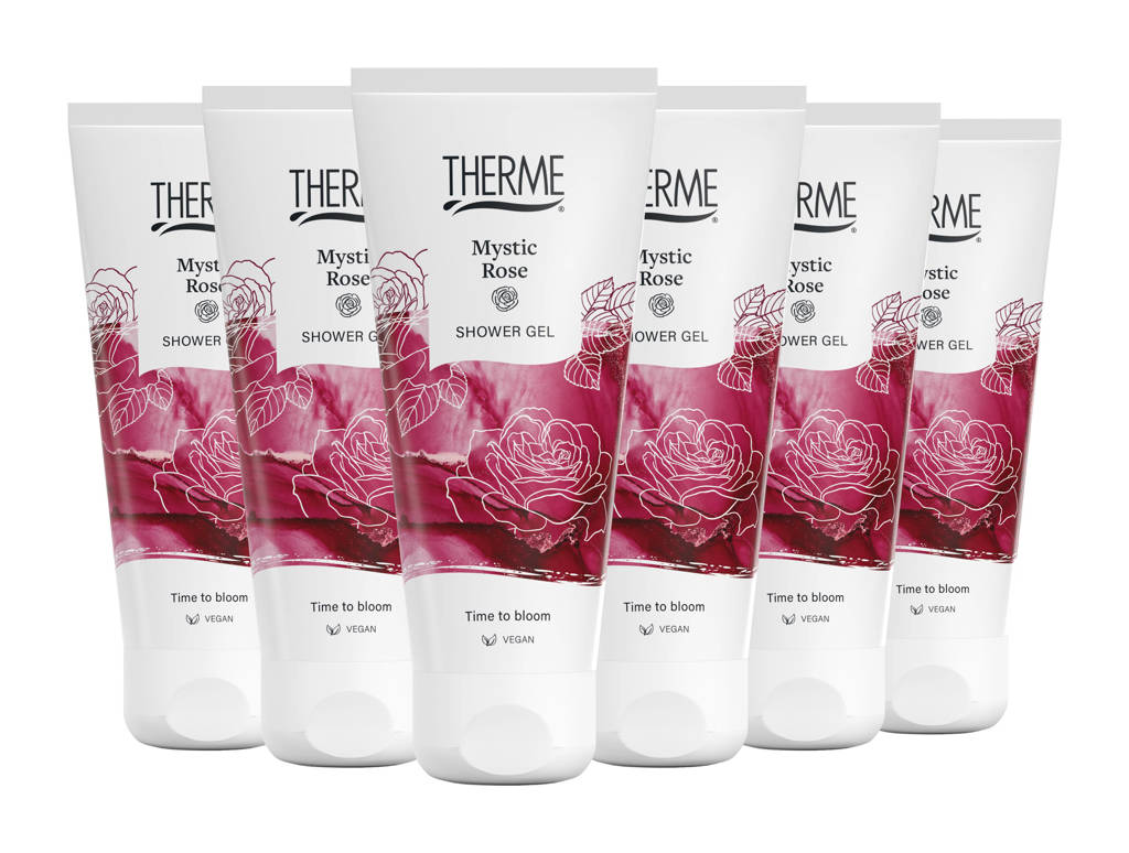 Therme Mystic Rose douchegel - 6 x 200 ml - voordeelverpakking