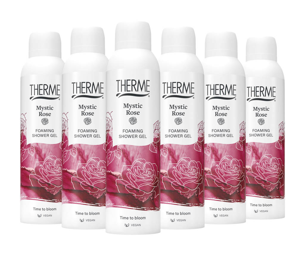 Therme Mystic Rose schuimende douchegel - 6 x 200 ml - voordeelverpakking