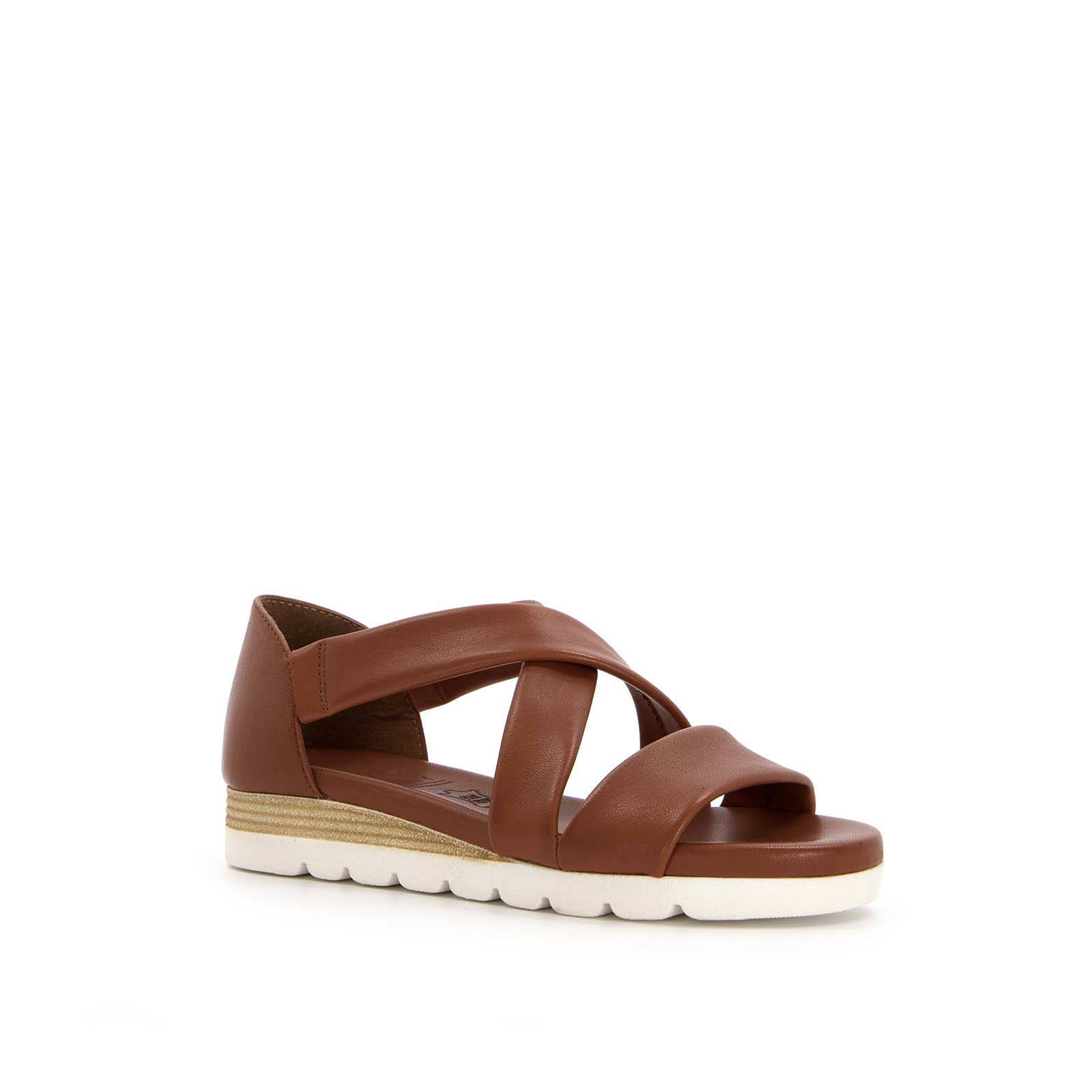 Scapino TwoDay leren sandalen cognac wehkamp