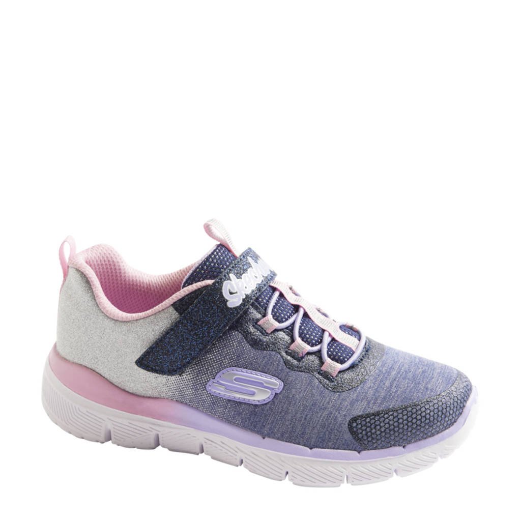Skechers   sneakers met glitters blauw/roze