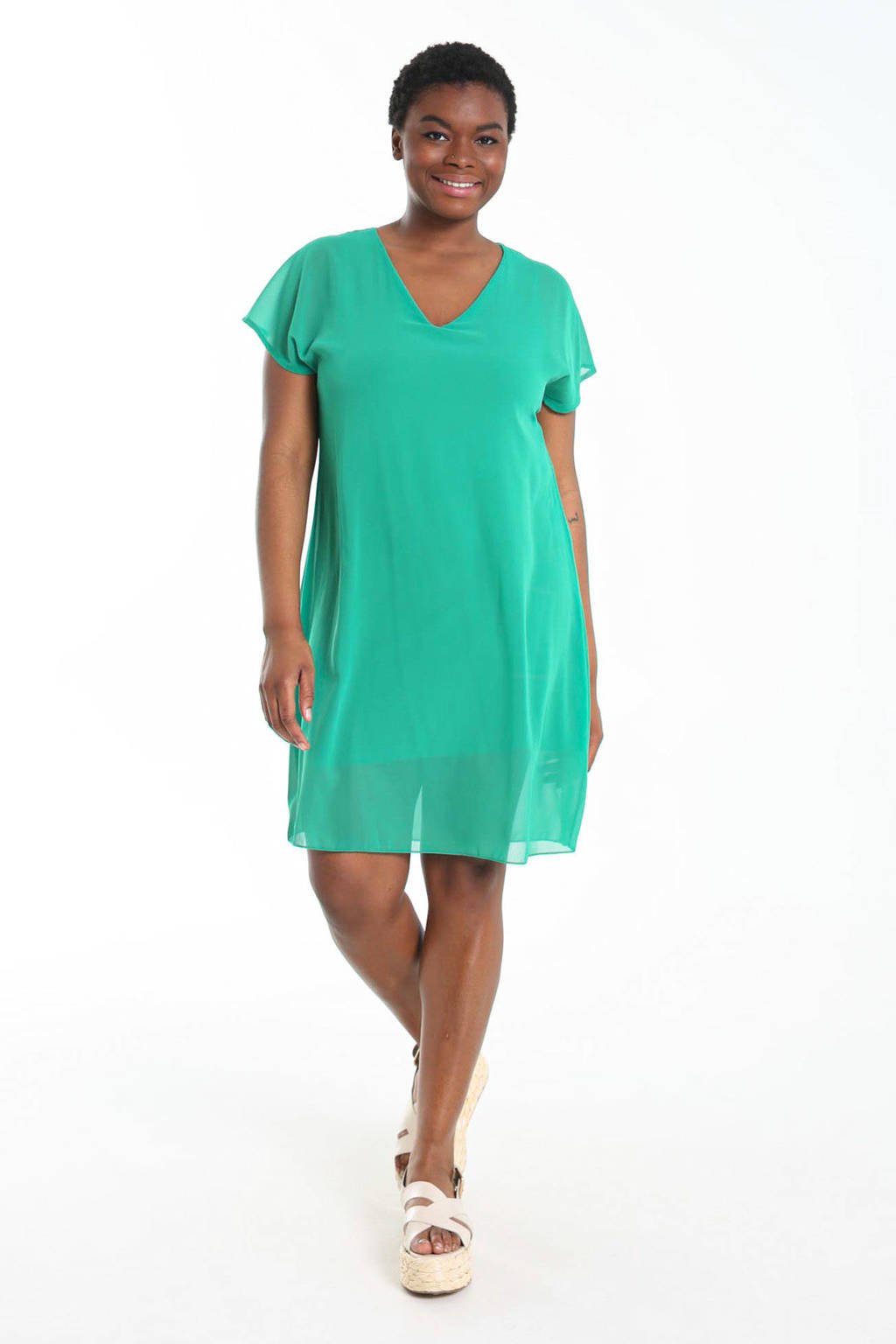 Paprika semi-transparante jurk groen