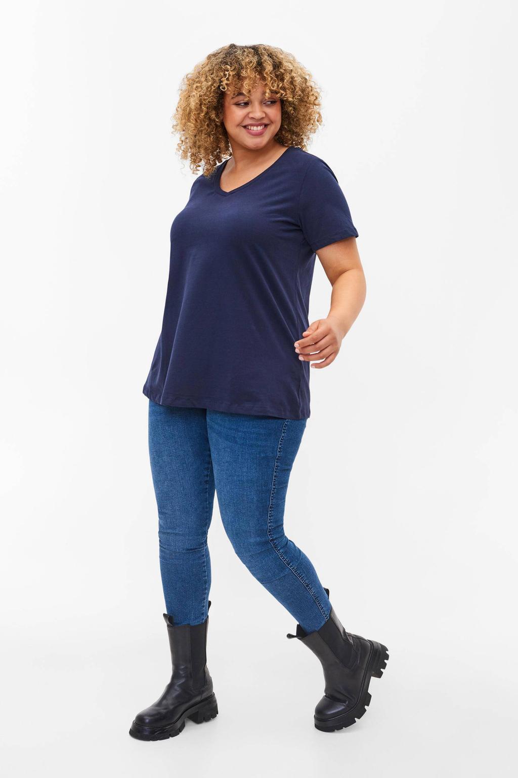 Zizzi T-shirt blauw