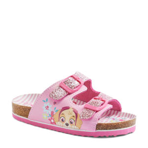   slippers met glitters roze