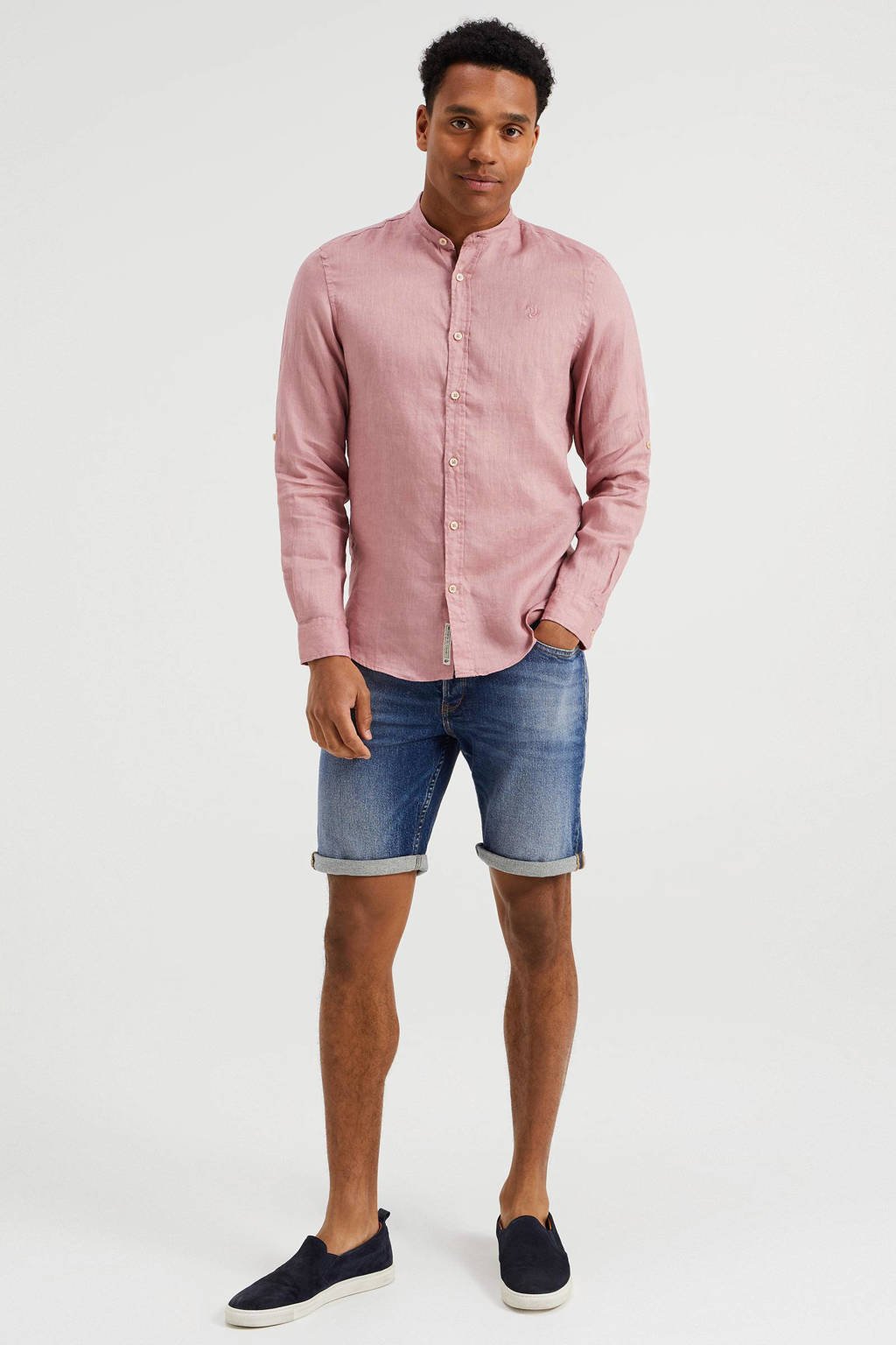 wenselijk eiwit Zwitsers WE Fashion linnen slim fit overhemd roze | wehkamp
