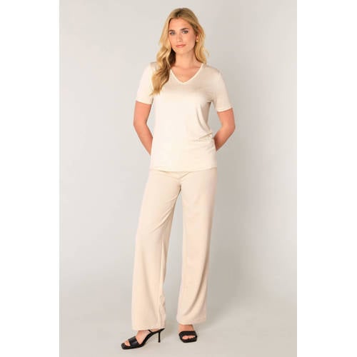 Base Level basic T-shirt Yanic beige afbeelding