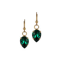 Otazu met goud vergulde oorbellen met Swarovski kristallen Emerald Universe, Goudkleurig/groen
