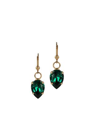 met goud vergulde oorbellen met Swarovski kristallen Emerald Universe