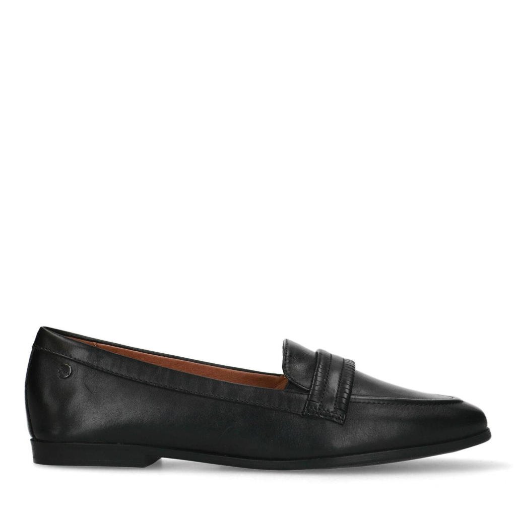 Zwarte dames No Stress leren loafers