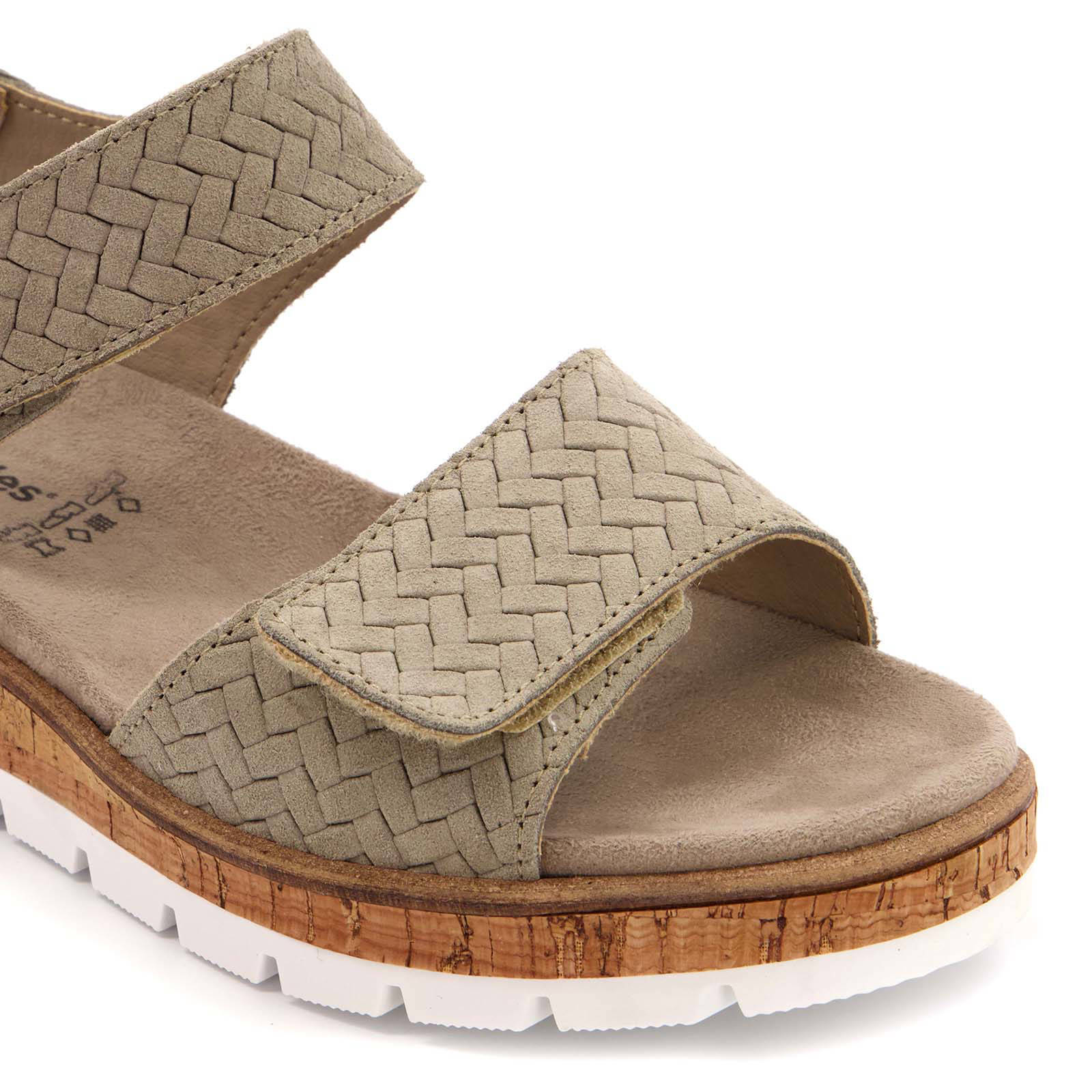 Hush Puppies leren sandalen kaki | wehkamp