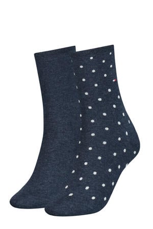 sokken met stippen - set van 2 donkerblauw