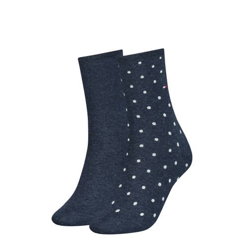 Tommy Hilfiger sokken met stippen - set van 2 donkerblauw