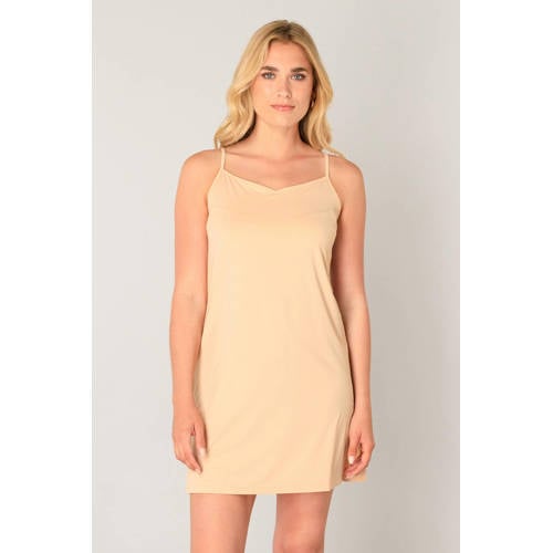 Base Level onderjurk met verstelbare bandjes en splitten Yanir beige afbeelding