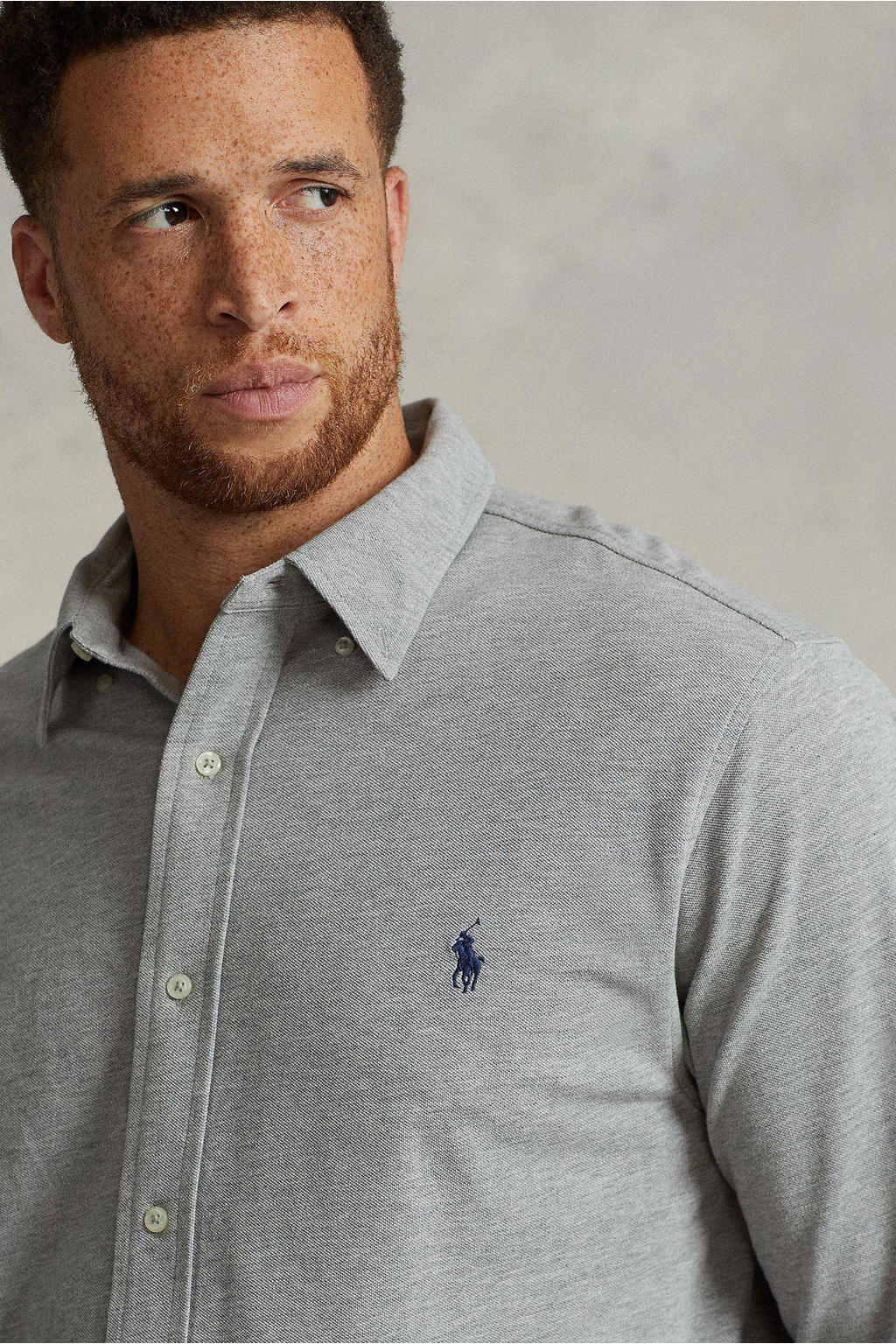 POLO Ralph Lauren Big & Tall +size regular fit overhemd andover heather