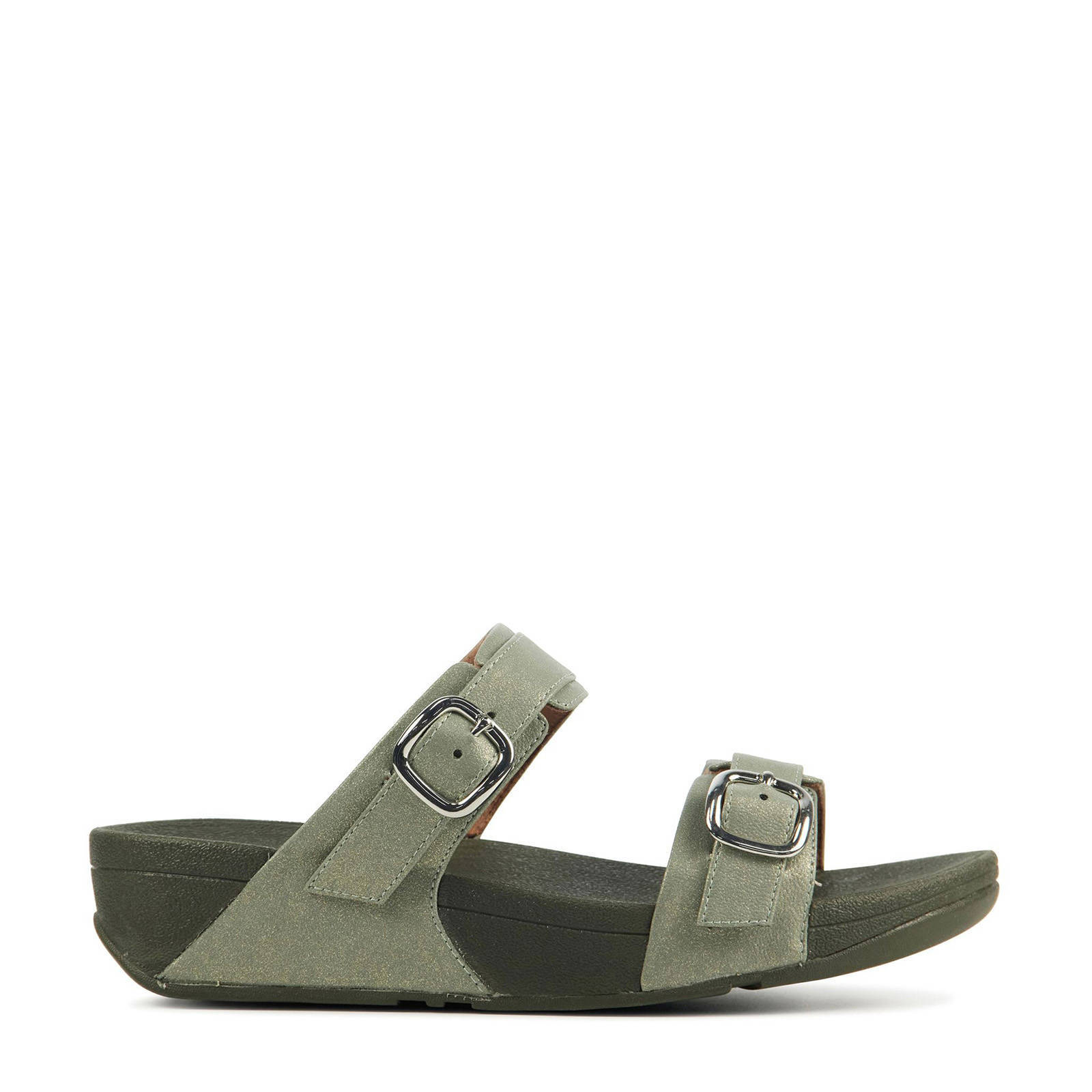 FitFlop TM Lulu leren slippers groen | wehkamp