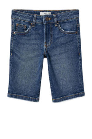 straight fit jeans bermuda donkerblauw