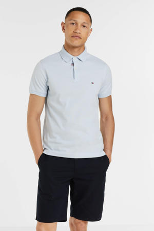 slim fit polo met all over print breezy blue / white
