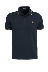 Fred Perry regular fit polo Twin tipped met contrastbies navy/ash blue