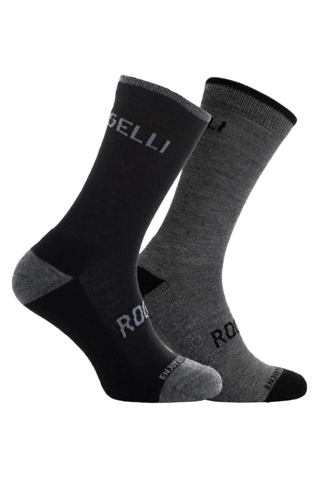 Rogelli winter fietssokken grijs/zwart (set van 2)