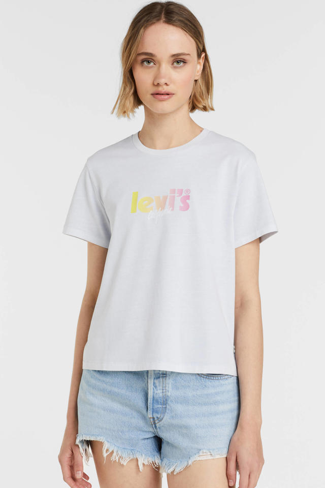 Mevrouw ik ben ziek Misleidend Levi's T-shirt met printopdruk lichtblauw | wehkamp