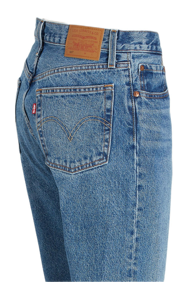 handelaar Bij Sherlock Holmes Levi's 501 cropped high waist straight fit jeans medium indigo | wehkamp