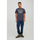 JACK & JONES ESSENTIALS regular fit T-shirt JJELOGO met logo ombre blue