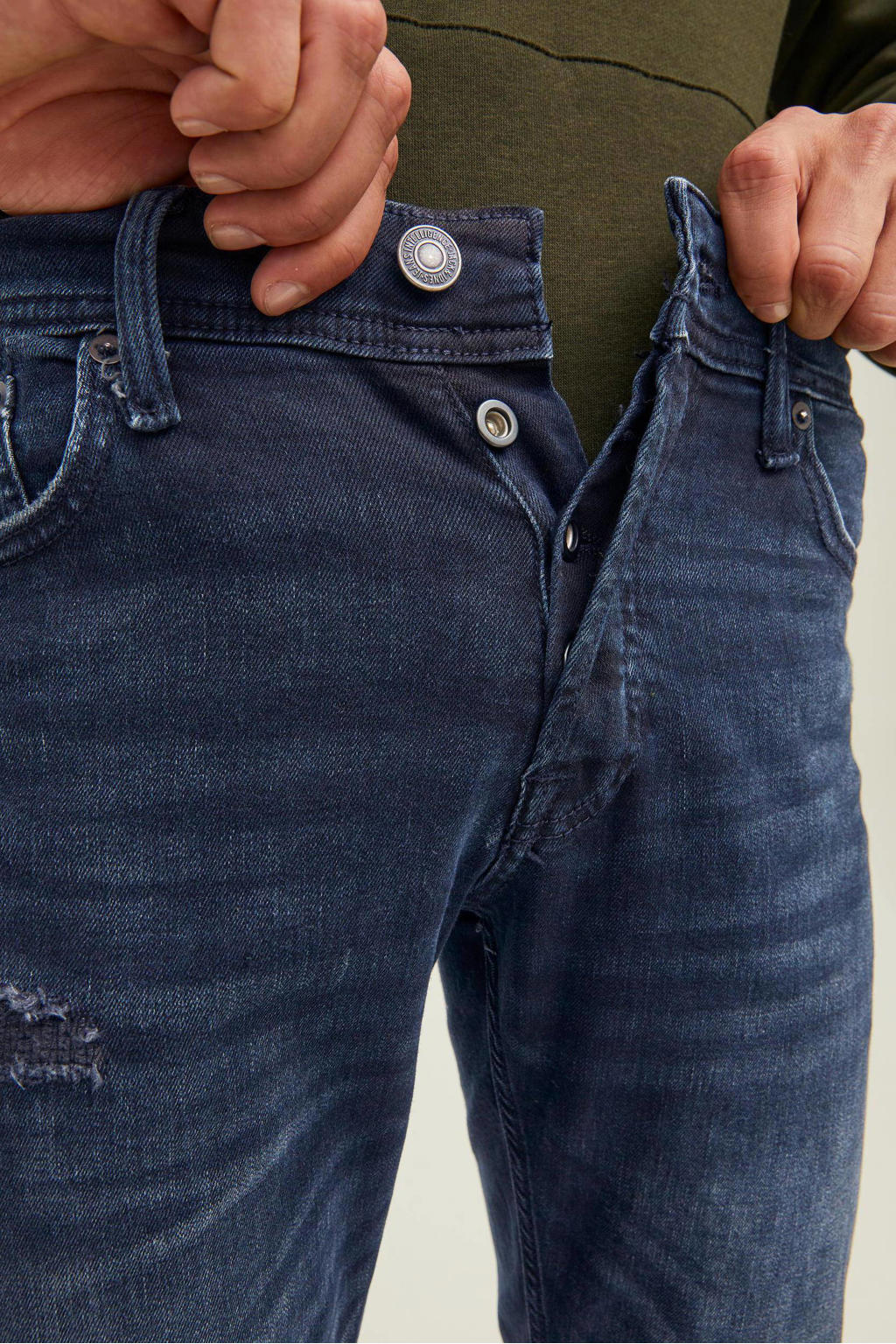 JACK & JONES JEANS INTELLIGENCE slim fit jeans JJIGLENN JJORIGINAL ra 091 blue denim